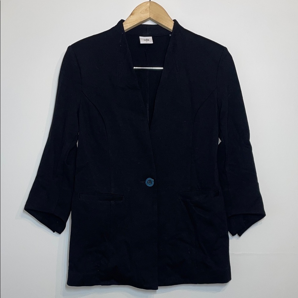 Cabi Women's Single Button 3/4 Sleeves Blazer Black 2